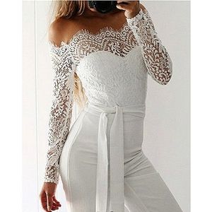 Choies White Lace Jumpsuit